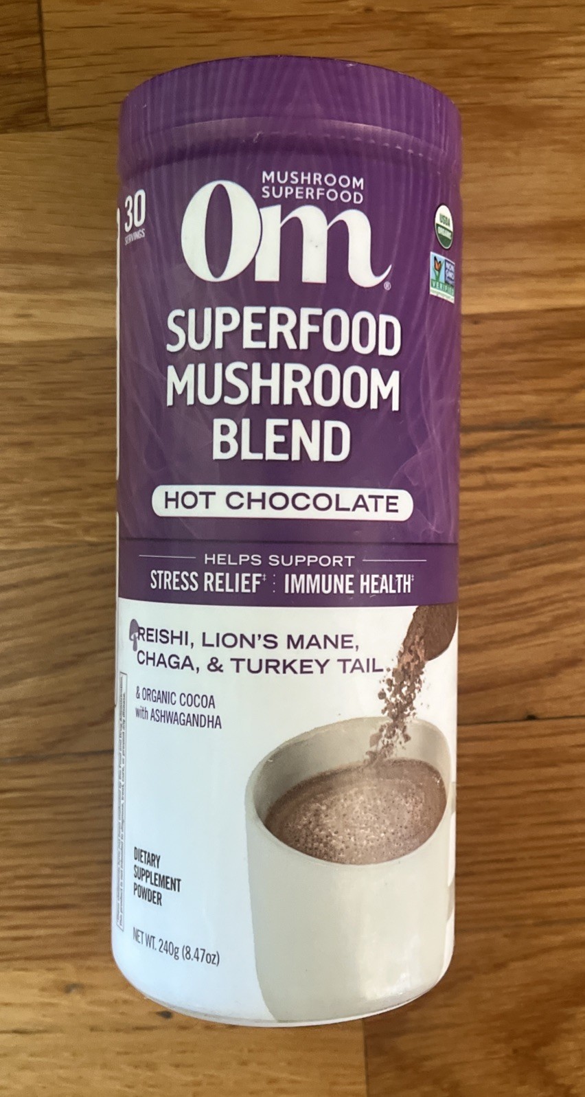 OM Mushroom Superfood Hot Chocolate Blend Mushroom Powder, 8.47 oz Exp: 03/27