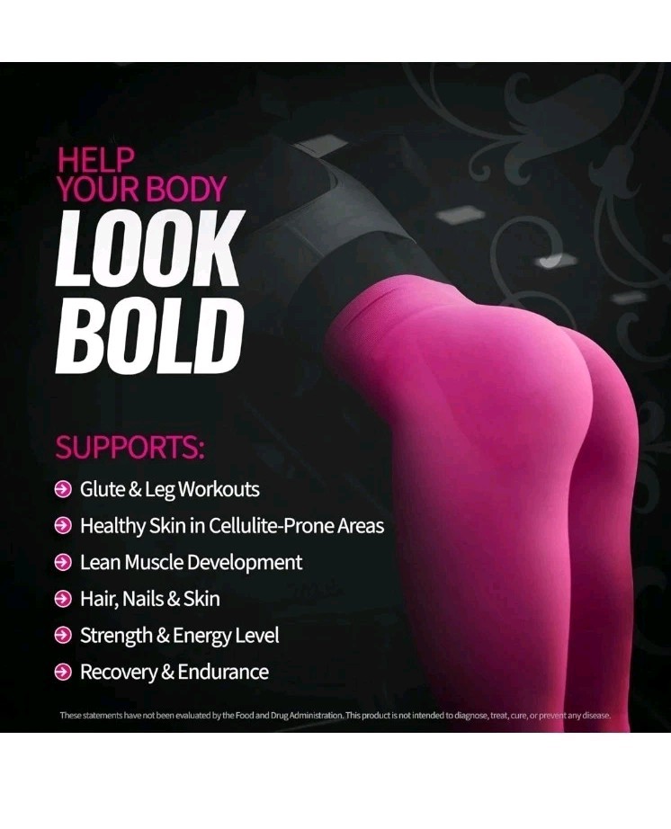 Creatine Boost Powder Bold Buns Muscle Cellulite Unflavored 30 Servings