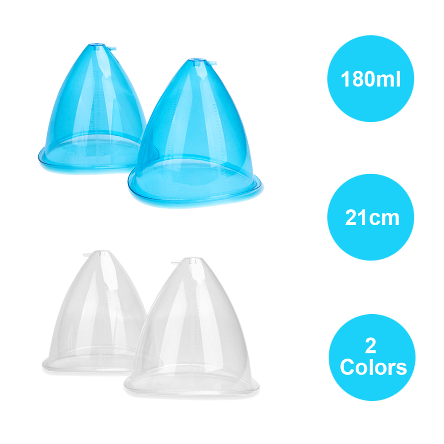 2PCS 60-210ML Breast Enhance Butt Lifting Cups For Vacuum Therapy Shape Machine