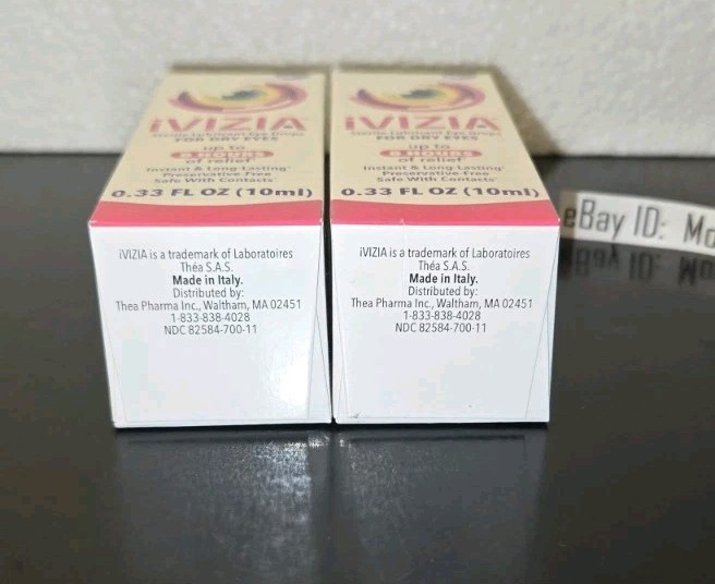 EXP 04/2026+! 2 Box LARGE 0.33oz (10mL) iVIZIA Lubricant Eye Drops!