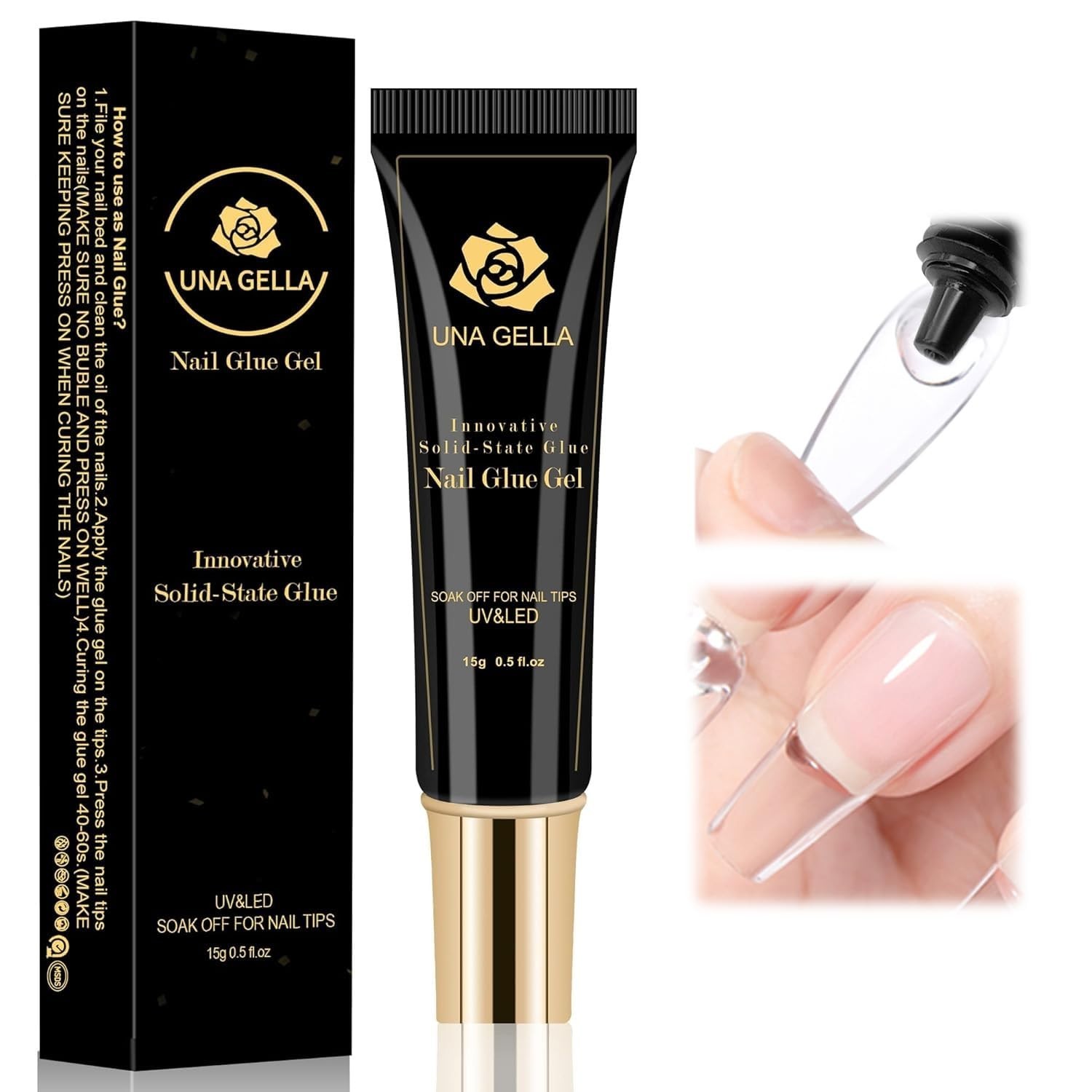 Solid Nail Glue Gel 15ml Lamp Curing Needed Solid Soak Off U V/LED Lamp Requi…