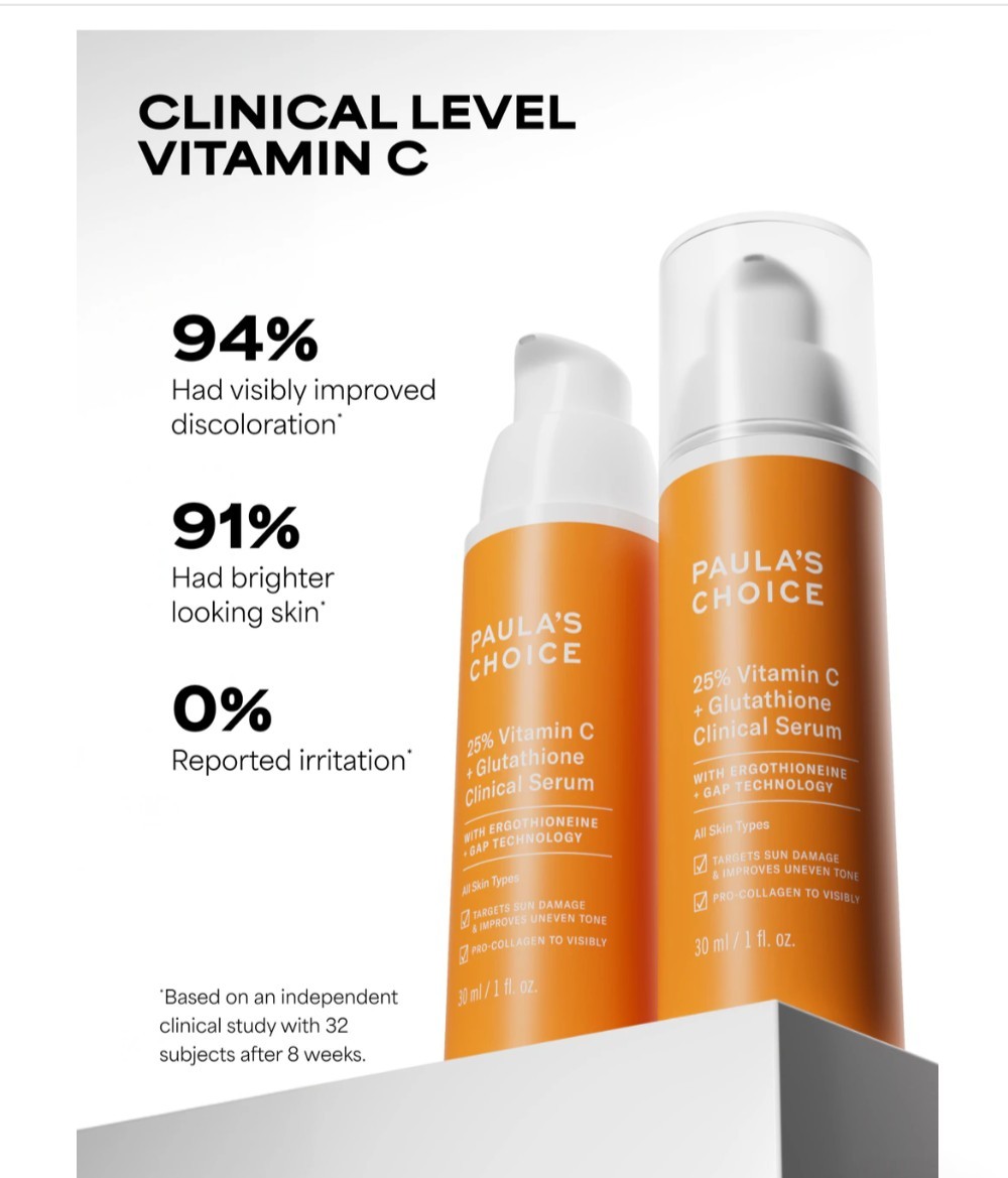 Paula’s Choice 25% Vitamin C + Glutathione Clinical Serum 1 fl oz New, Sealed!