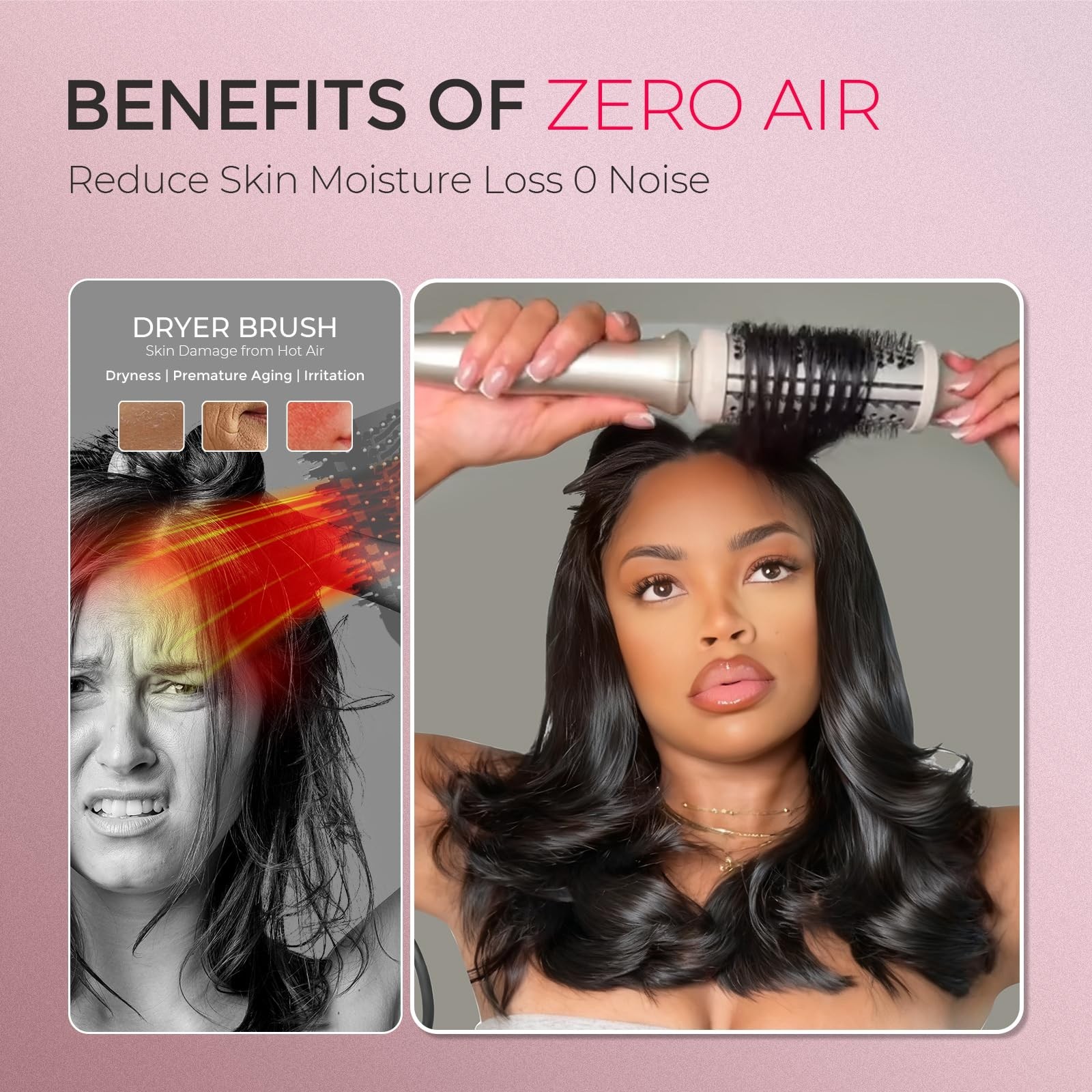 2-in-1 Heated Round Brush & Curling Tool – Volumizer for Hair Straightening, Dua