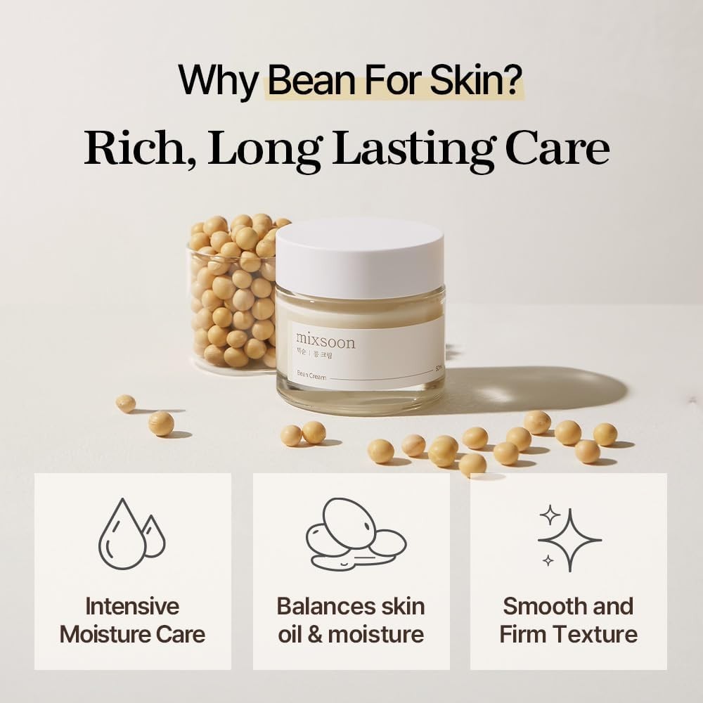 Mixsoon Bean Cream 50ml/ 1.69fl oz, EXP: 2029 Hydrating and Smoothing for Face