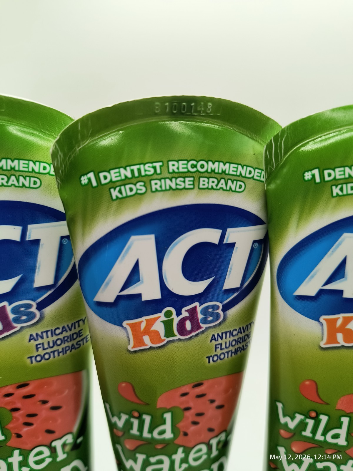 4 ACT Kids Anticavity Fluoride Toothpaste Wild Watermelon 4.6oz BB 1/27 Sealed