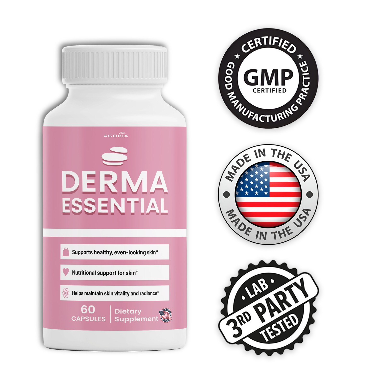 ( 4 Pack ) Derma Essential Capsules Premium Derma Essential for Skin Clarity