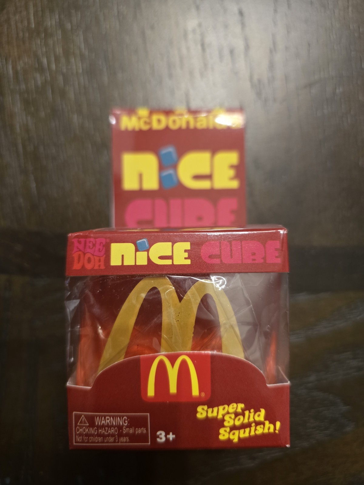 McDonald’s Nice Cube Super Solid Squish Squeeze Ball Stress Reliever Red Yellow