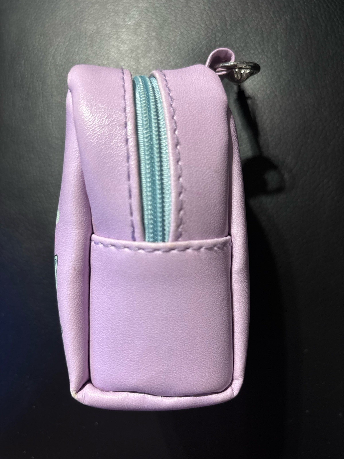 DreamWorks Purple Mini Makeup Bag Zip-Around Zipper Pouch with Keychain Clip