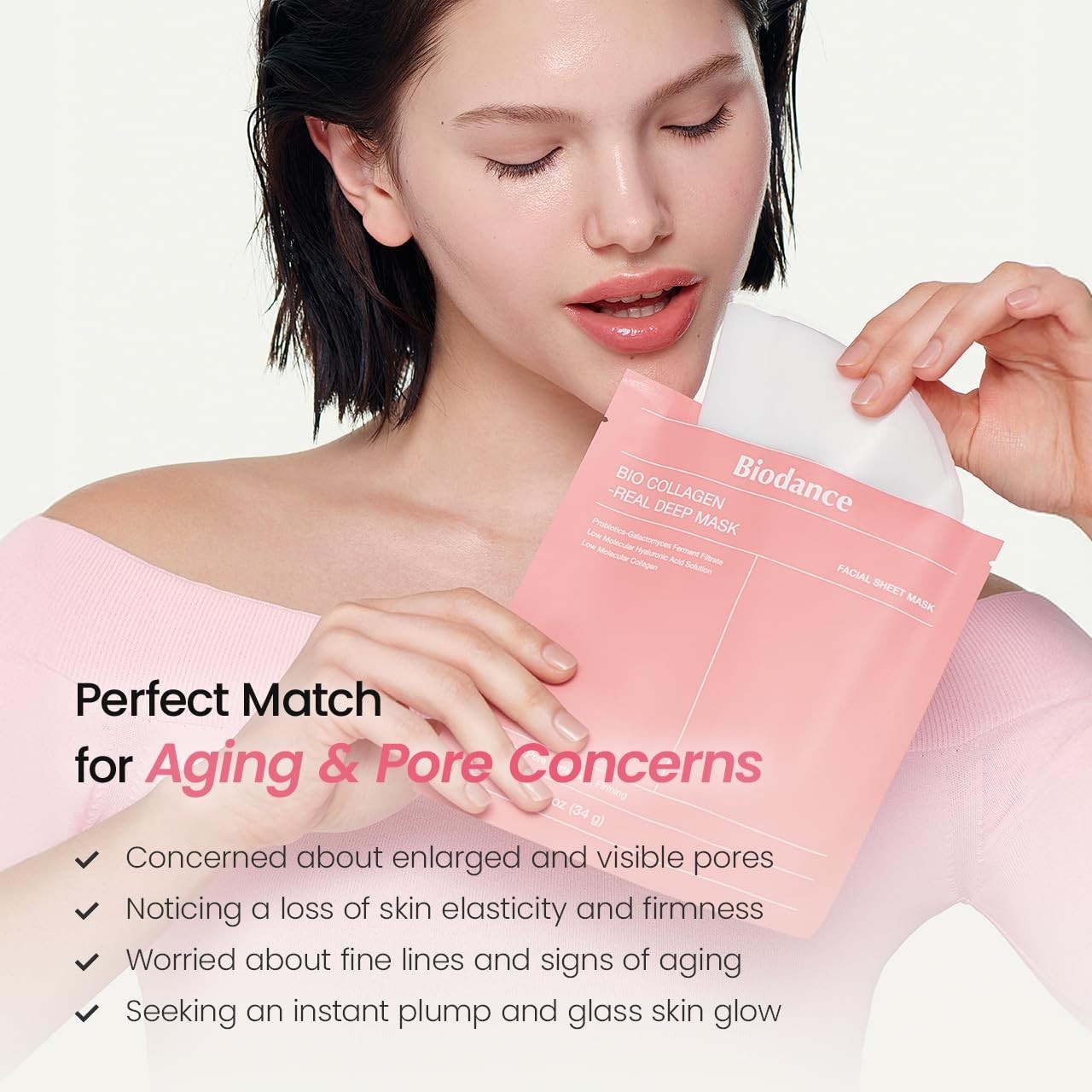 Bio-Collagen Real Deep Mask, Hydrating Overnight Hydrogel Face Mask