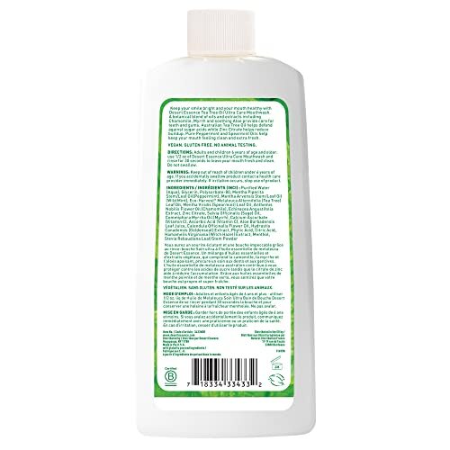 Desert Essence Natural Tea Tree Oil Ultra Care Mouthwash – Mega Mint – 16 Fl