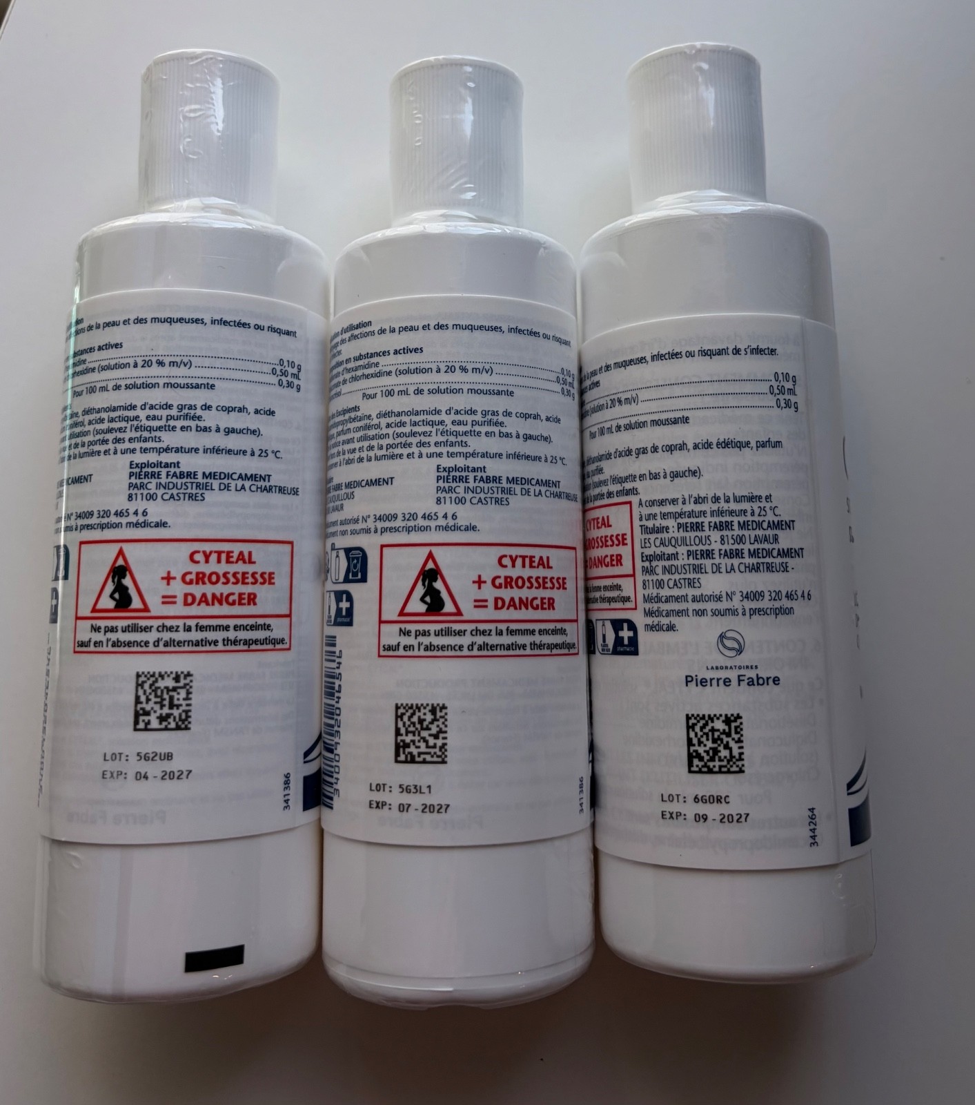 Lot of 3 CYTEAL SOLUTION MOUSSANTE 250 ml Made in France.