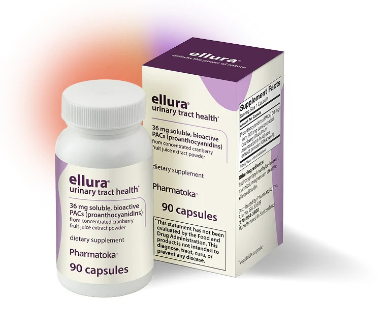 Ellura 36mg Cranberry Capsules 90ct –Urinary Tract Health Supplement