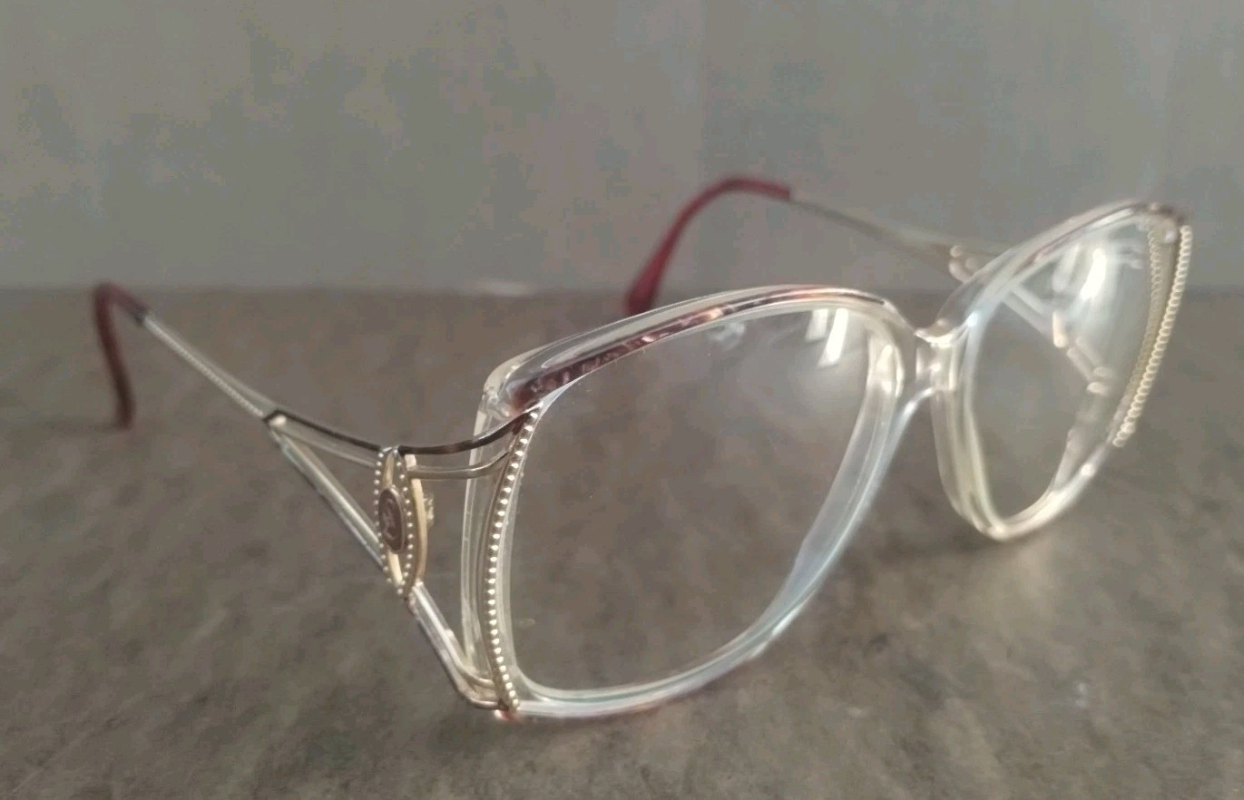 Saint Laurent SL Unknown Style Designer Eyeglasses..Red Wine And Champagne Color