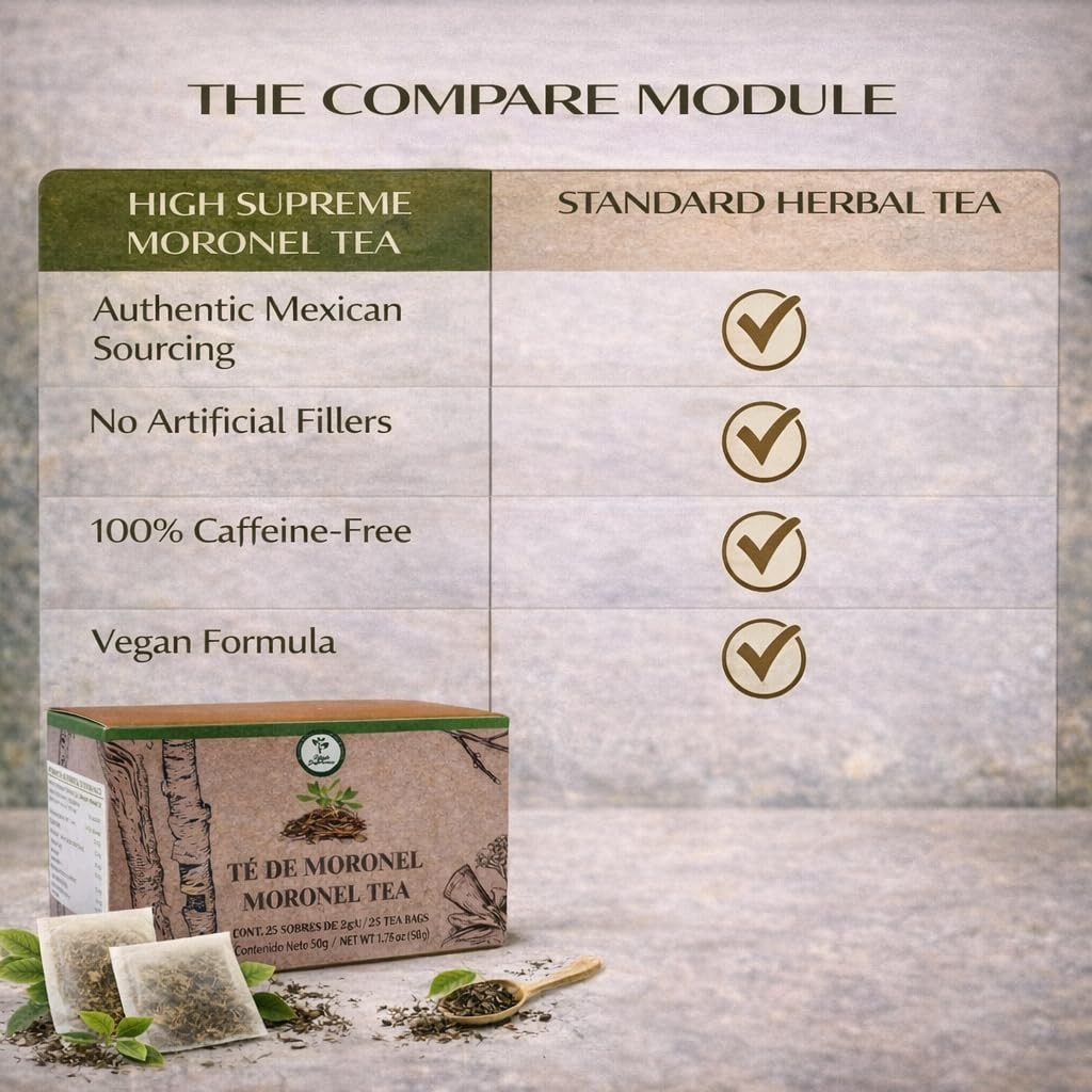 Moronel Tea – 100% Natural, Vegan, Hecho en México | 25 Tea Bags | Te De Morone
