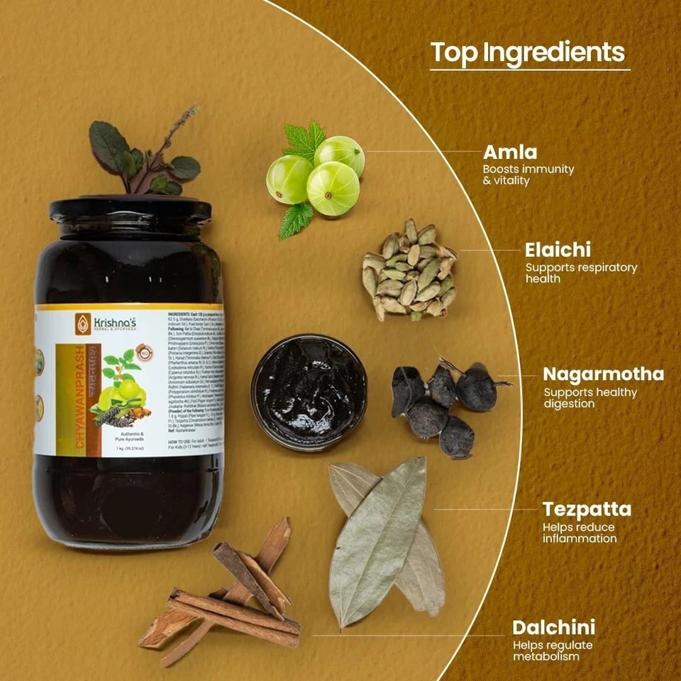 Krishna’s Herbal Chyawanprash 500g | Preservative-Free | Boosts Immunity & Stami