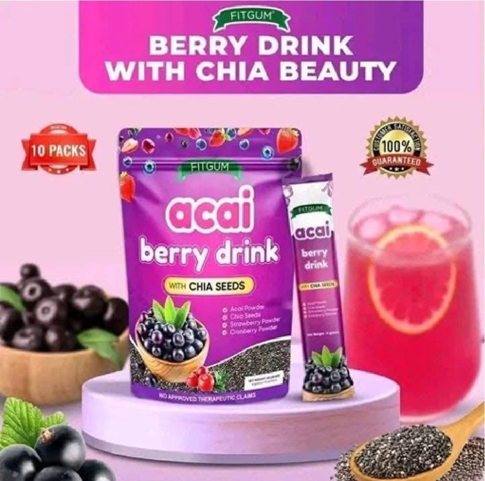 FITGUM Collagen Coffee & Acai Drink Bundle Chia Coffee 11-In-1 FITGUM Acai Berry