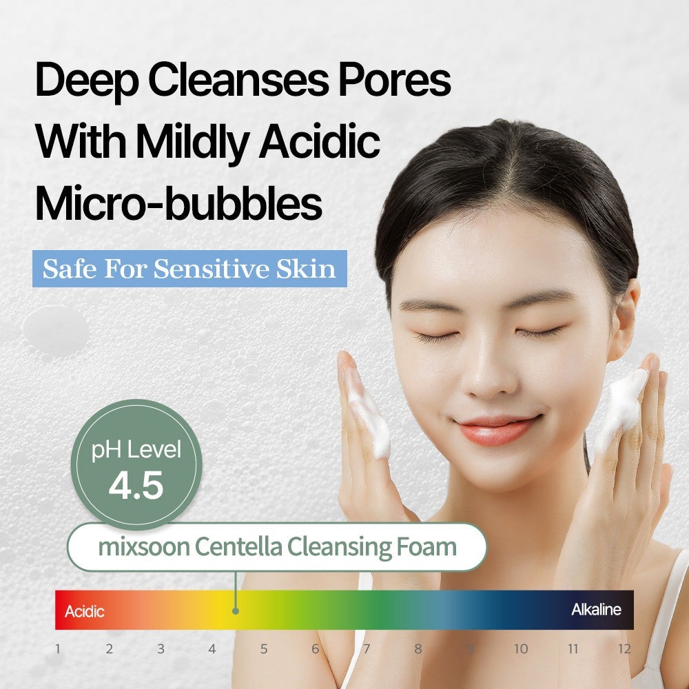 Mixsoon Centella Facial Cleansing Foam Skincare, 5.07 fl oz – EXP 05-22-2027