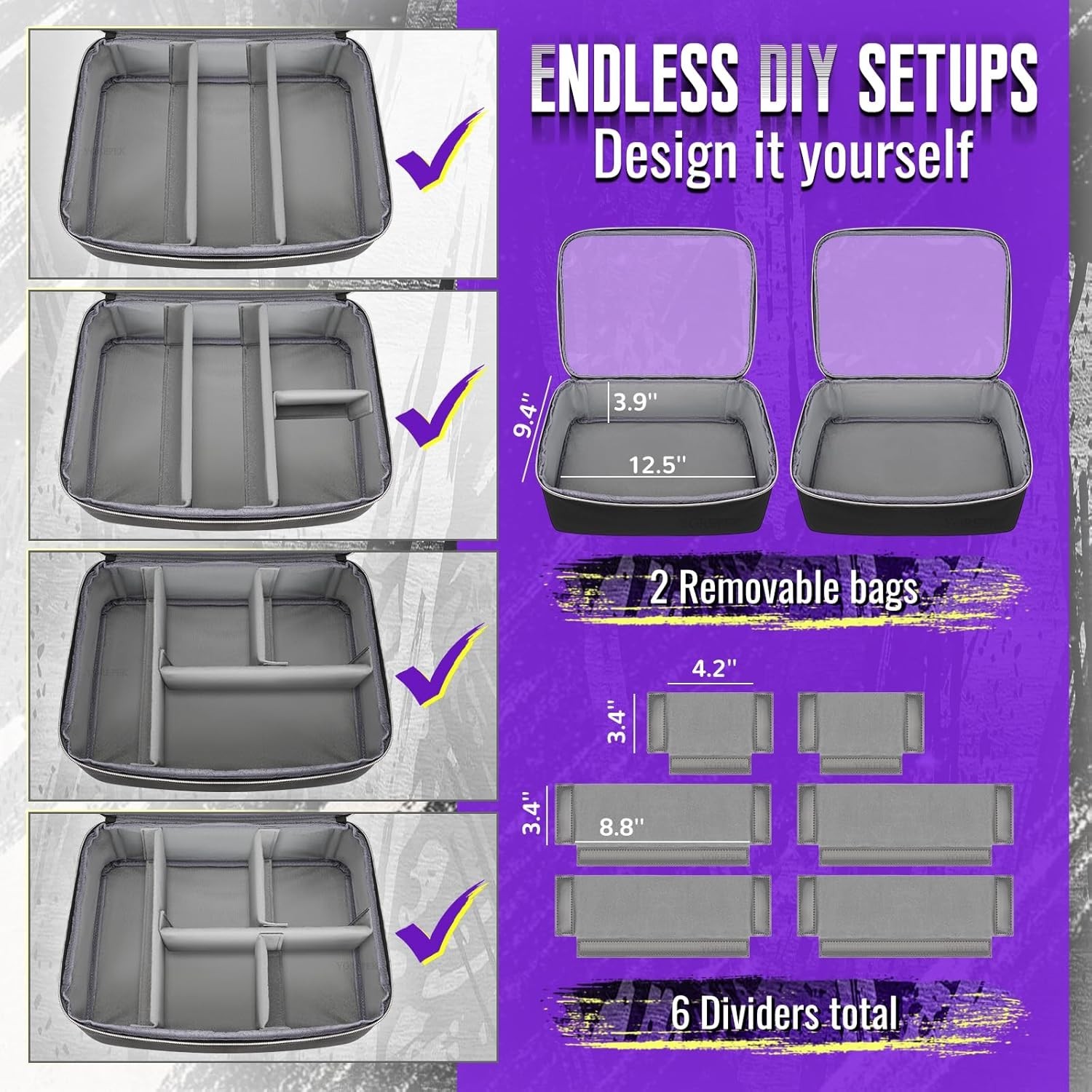 Spacious Tattoo Carrying Case with Removable Pouches for Artists on the Go
