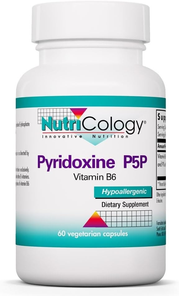 Dietary Supplement Capsules 60 Count Vitamin B6 for Amino Acid Metabolism