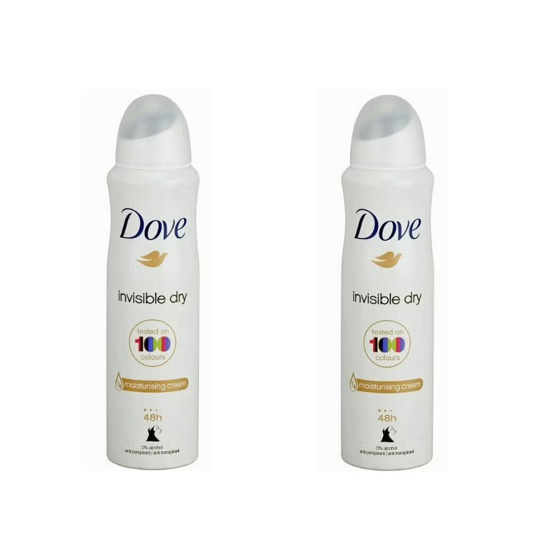 2x Dove Invisible Dry Antiperspirant Deodorant Spray 150ml/5.07 oz for Women