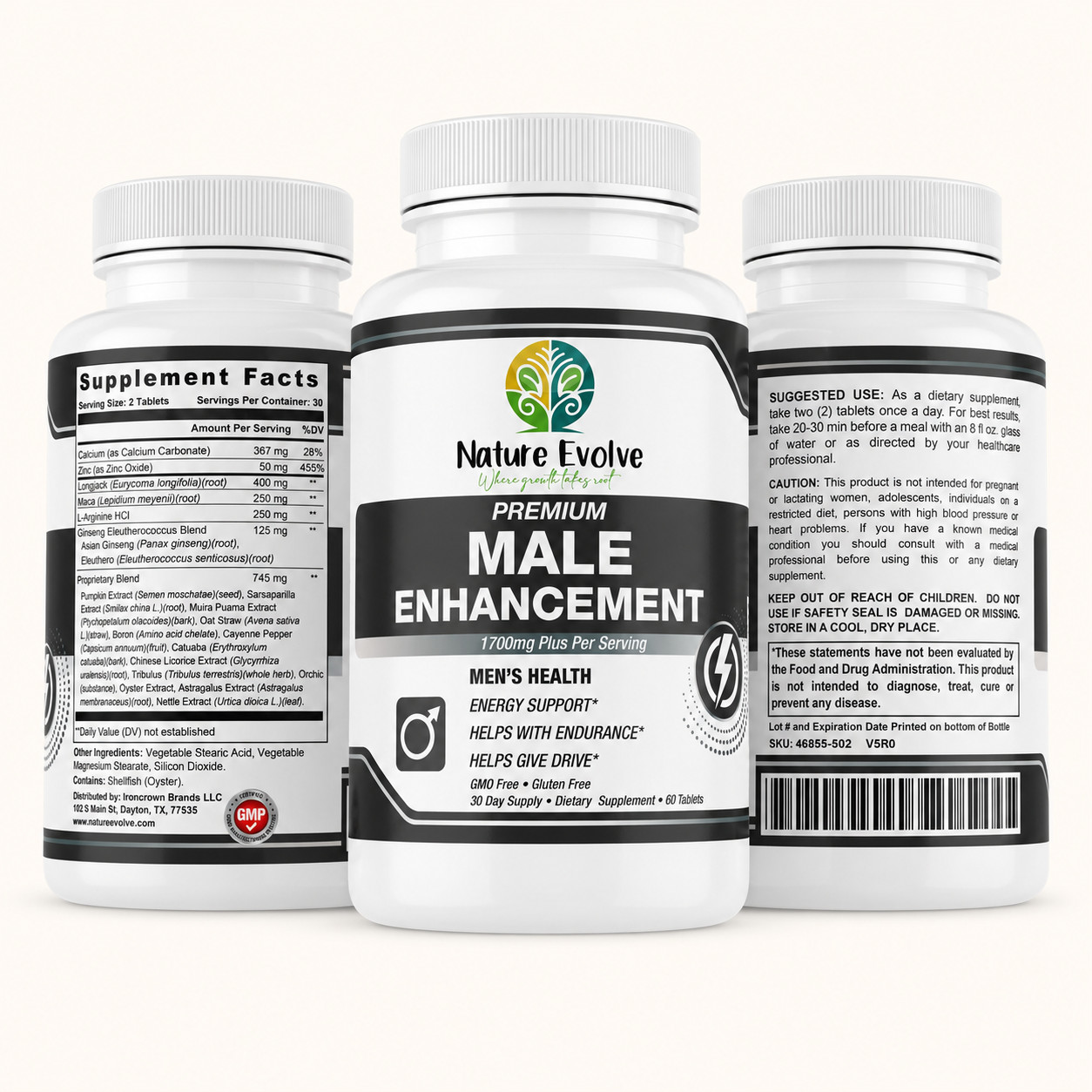 Nature Evolve Premium Male Enhancement 1700mg+ Per Serving | 60 Tablets