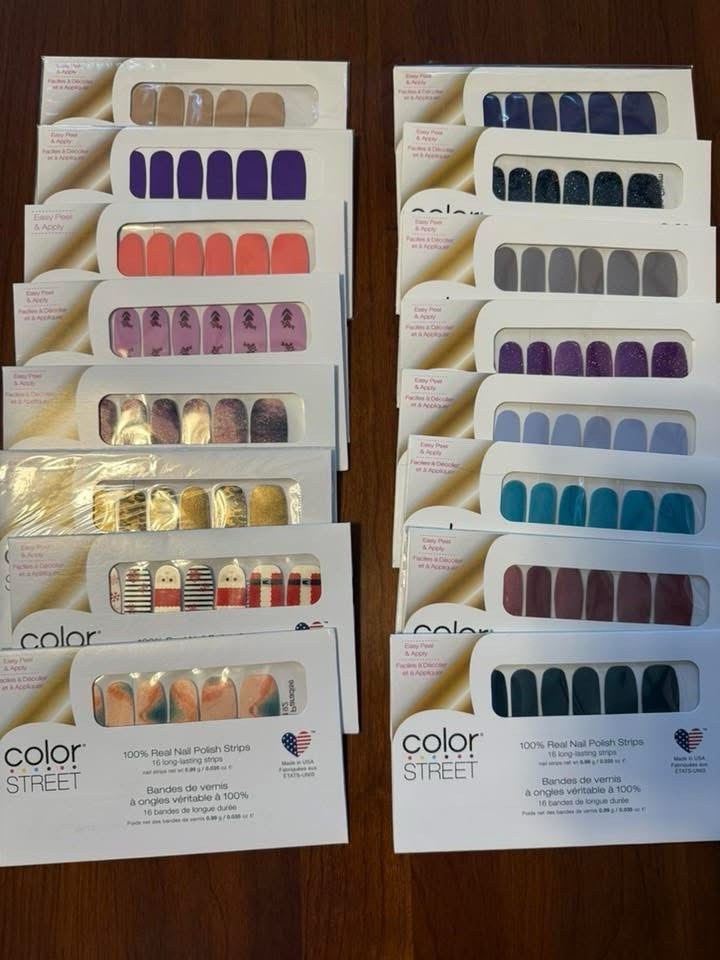 16 Color Street Nail Polish Strips Lot, Multicolor Assorted Colors