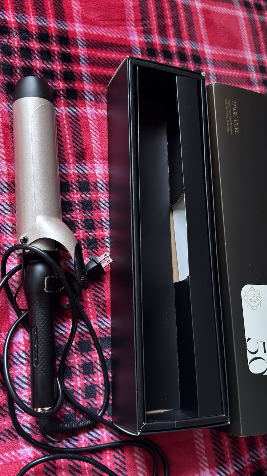 Mace Cure SC-S4110G 2 in Ceramic Curling Iron 450°F Adjustable Heat Gold