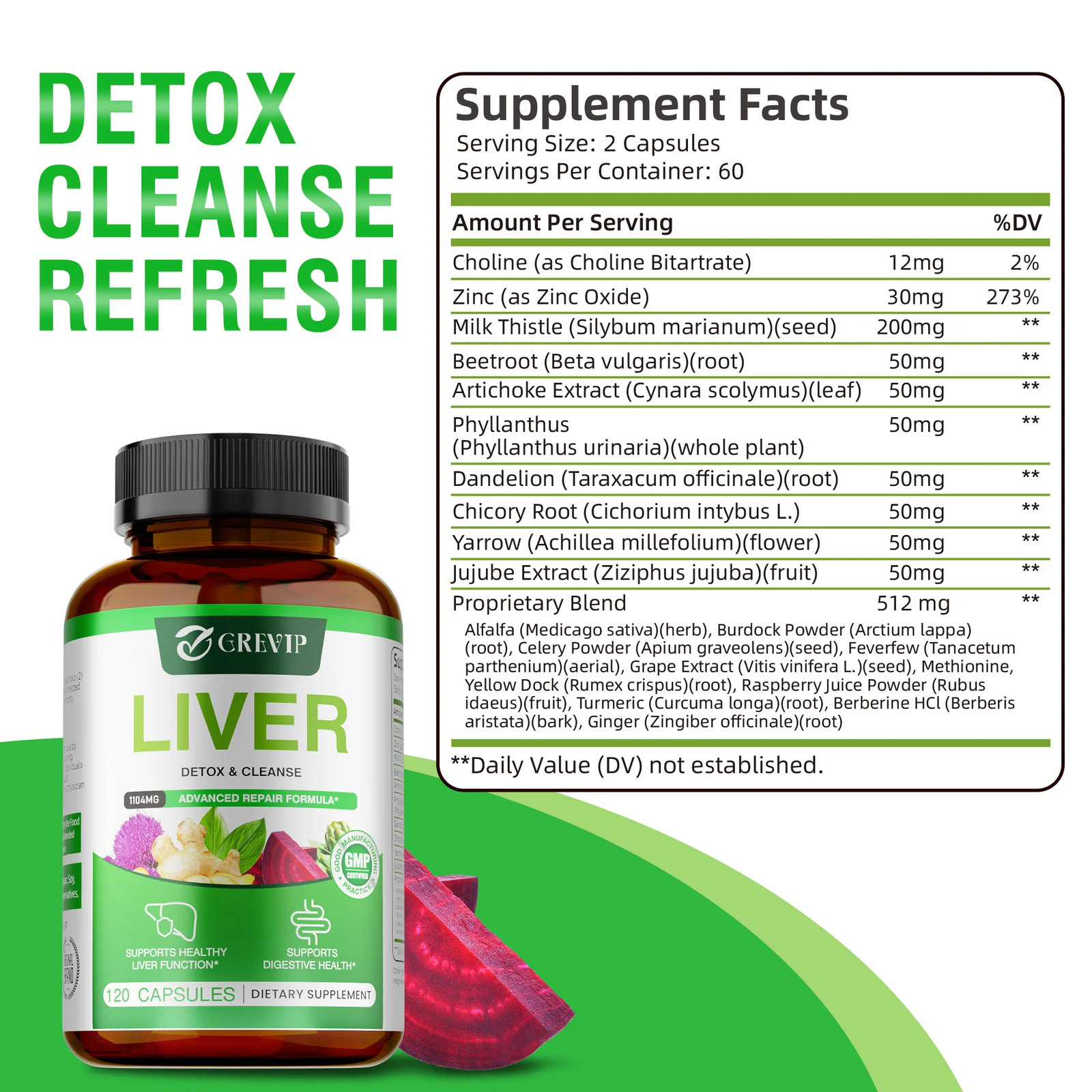 Liver 240pcs – Liver Repair and Cleanse,Antioxidant, Improves Digestive Function