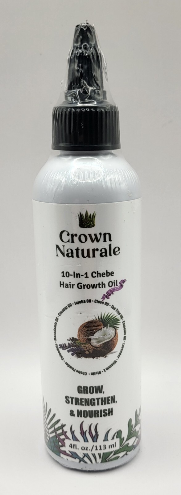 Crown Naturale 10-in-1 Chebe Hair Growth Oil – 4 oz / 113 ml **US SELLER**