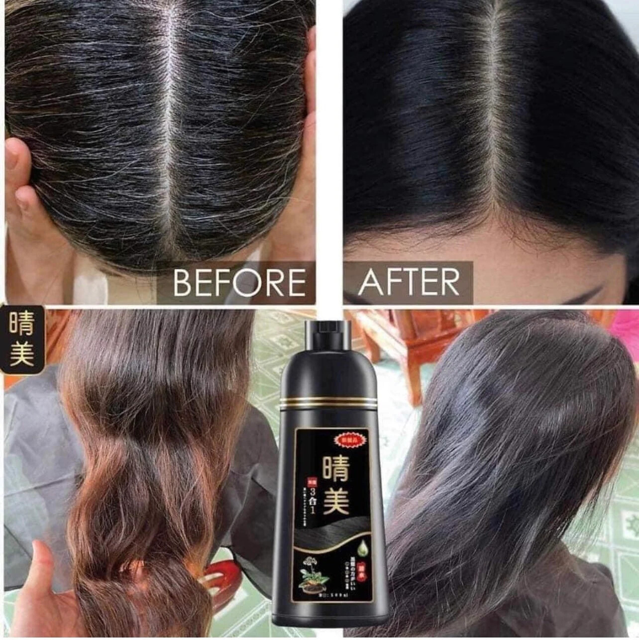Komi Japan Hair Dye Shampoo 500ml – Dau Goi Phu Bac Nhat – 6 colors (USA SELLER)