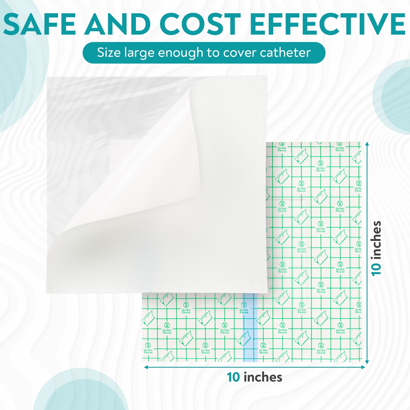 Large Waterproof Dressing for Wounds, Hemodialysis Peritoneal Dialysis Catheter