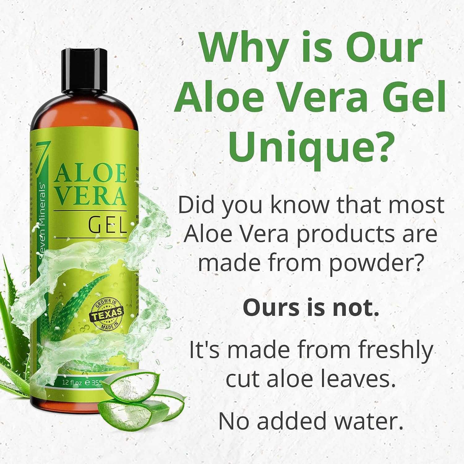 Organic Aloe Vera Gel from Freshly Cut 100% Pure Aloe – Big 12Oz – Highestqualit