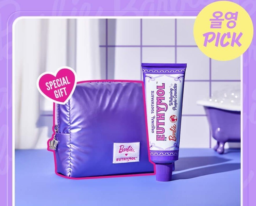 Euthymol x Barbie Purple Whitening Toothpaste 106g + Glow Pouch Limited