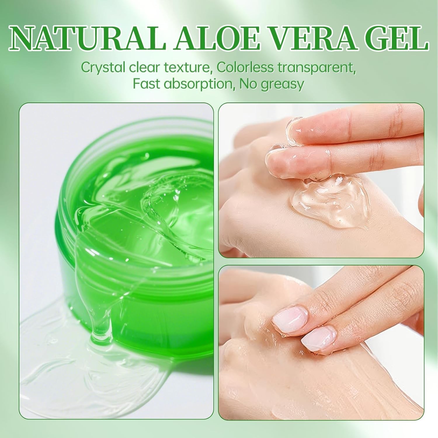 Aloe Vera Gel | 100% Pure Natural Aloe Gel | For Moisturizing Face Skin & Hair
