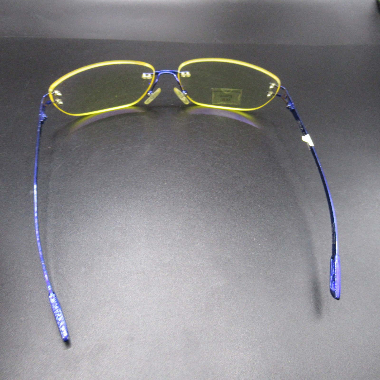Gunnar Optiks Rimless Eyeglass Frames Blue Yellow Tint Lenses Swiss Optics China