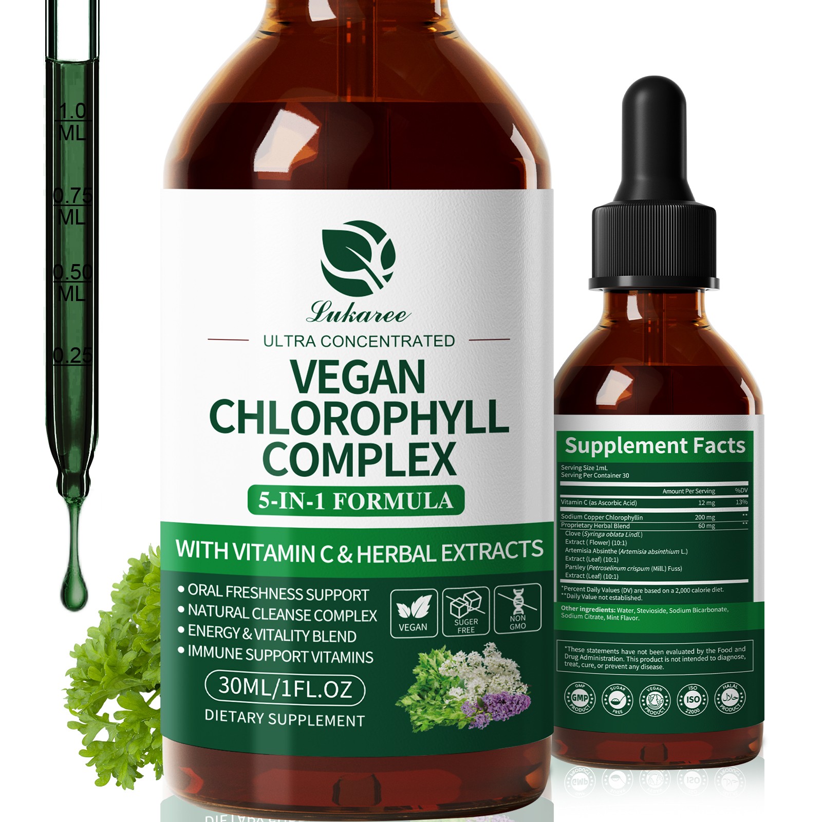 200mg Chlorophyll Liquid Drops Supply Liquid Chlorophyll Immune Support