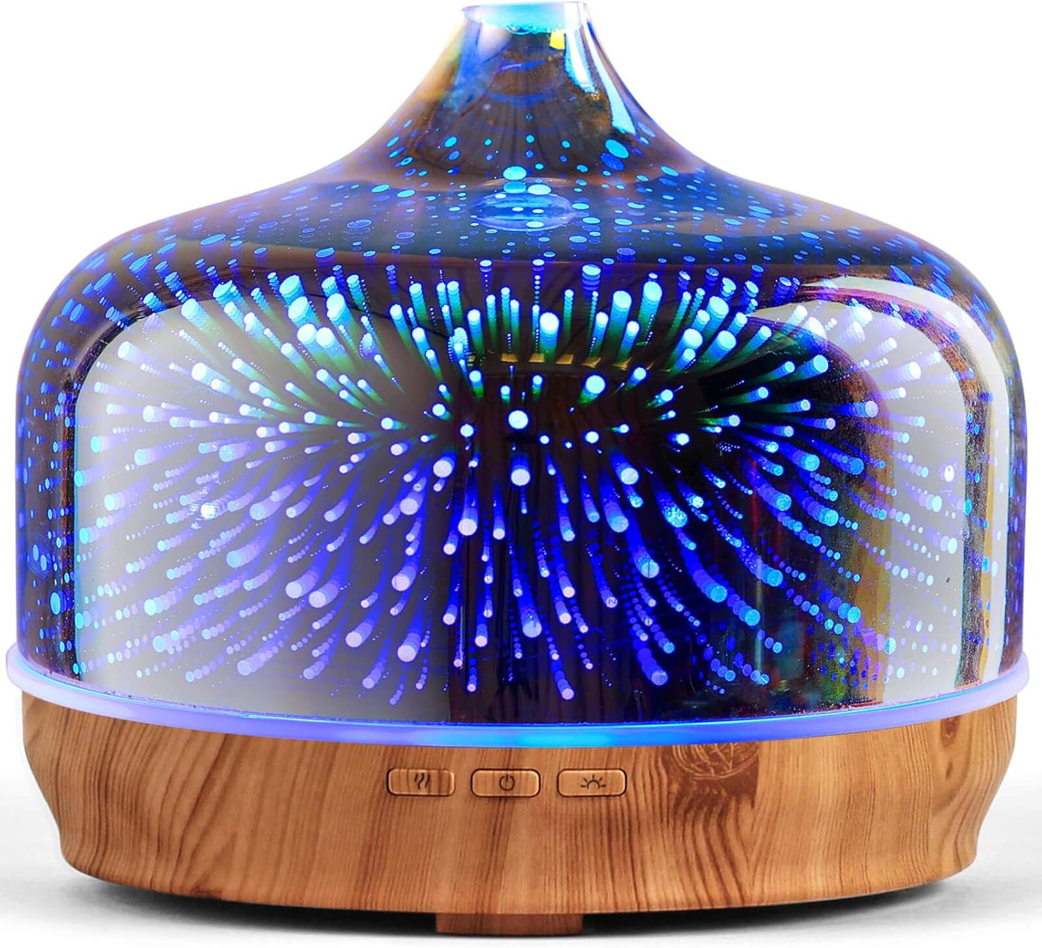 500Ml Glass Essential Oil Diffuser Aromatherapy Ultrasonic Cool Mist Humidifier