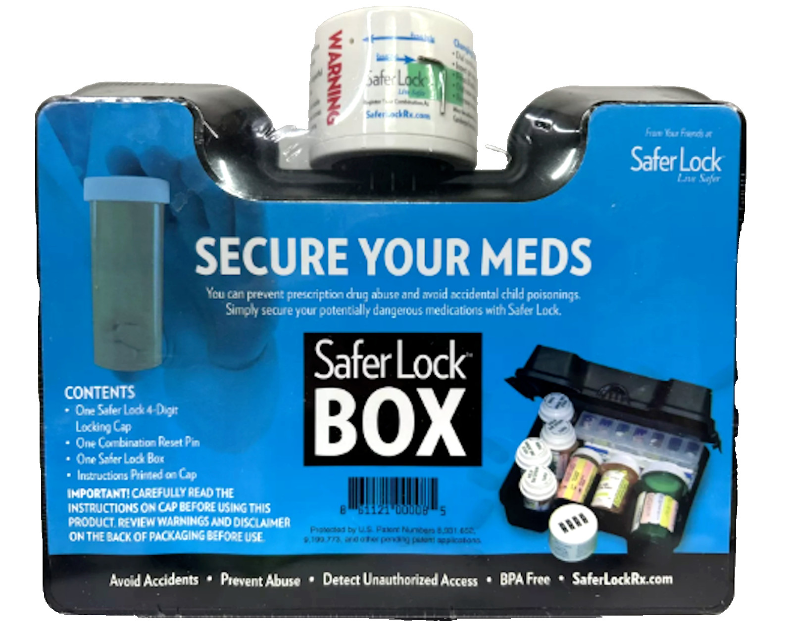 SEALED Safer Lock Box Secure Medicine Box with 4-Digit Combination SHIPS FREE