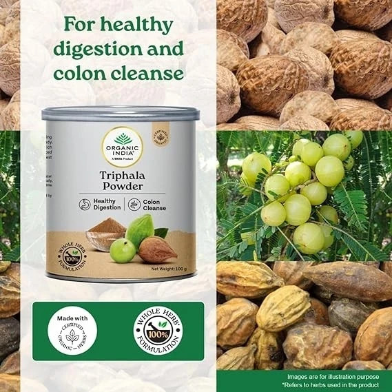 Organic India Triphala Powder – 100g, Supports Immune System, Colon & Digestion