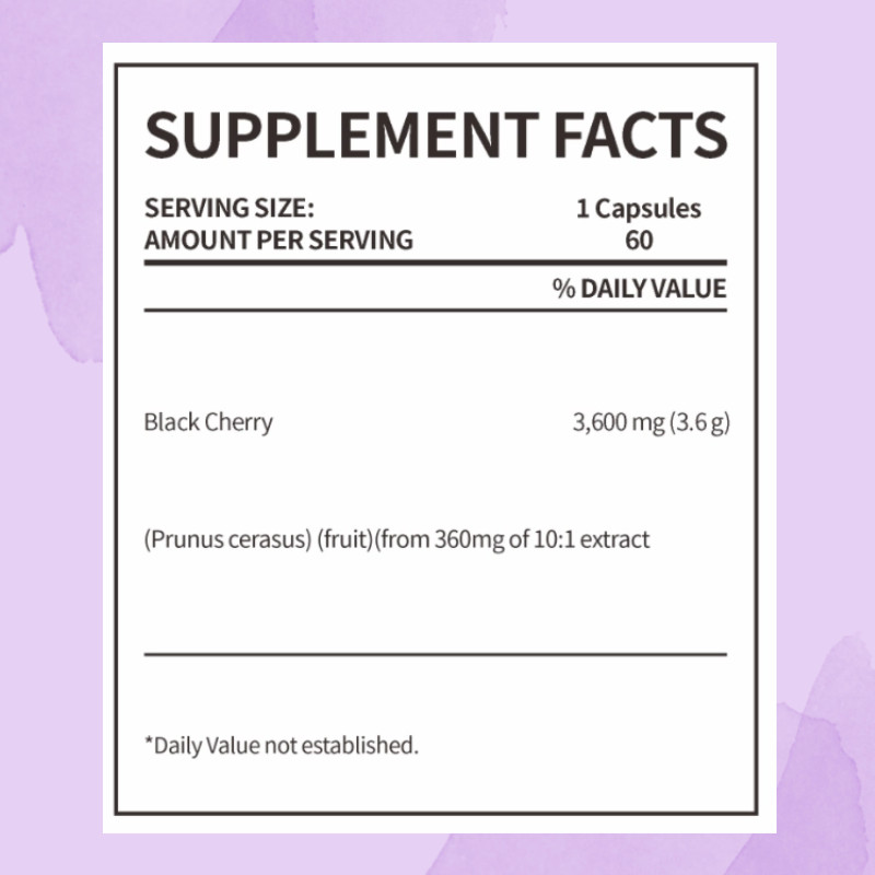 Black Cherry 3600 Mg Potent Concentrated Extract Antioxidant, 60 Softgels