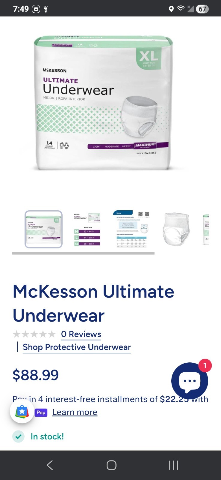 McKesson UWBXL Unisex Adult’s Disposable Underwear, Size XL – White