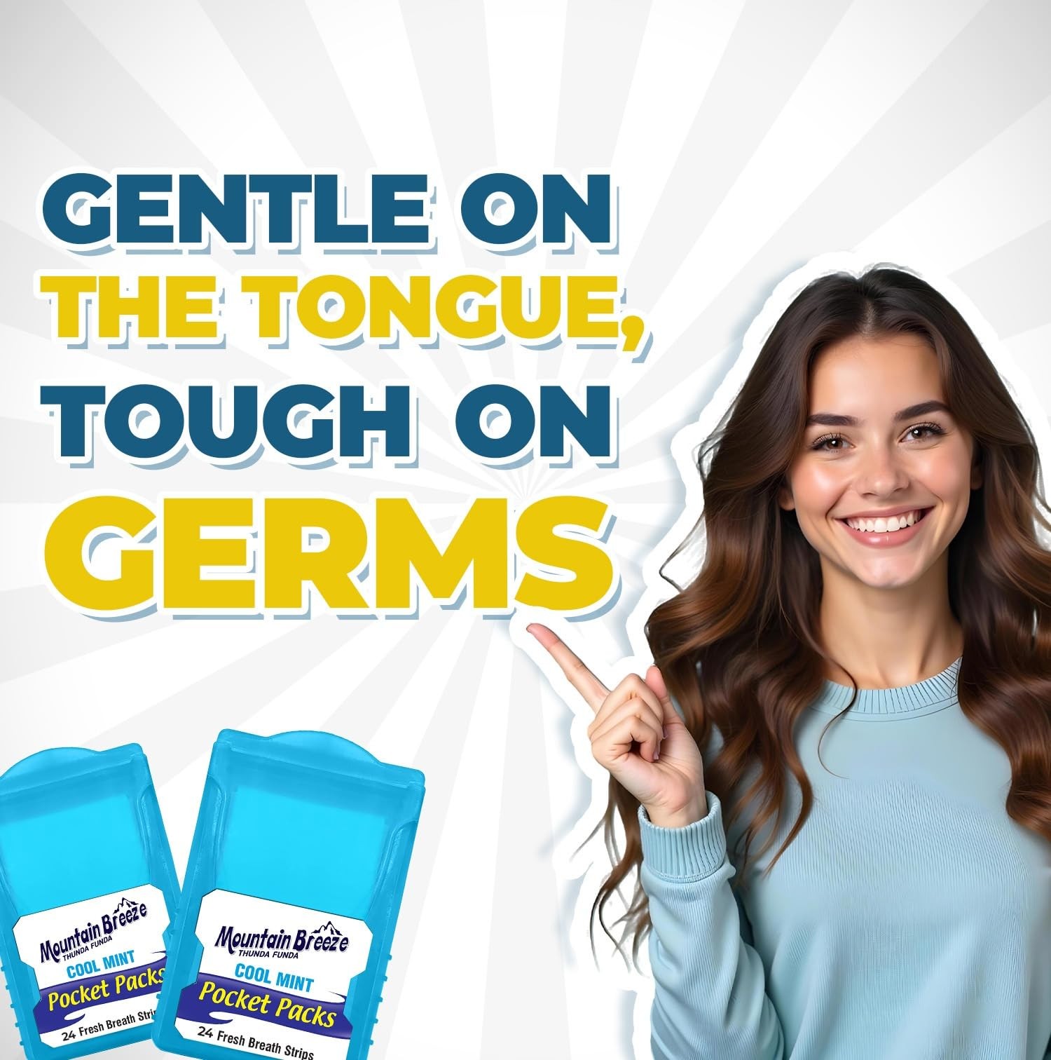 Mountain Breeze Oral Hygiene Mouth Freshener Sugar Free Cool Mint Blue