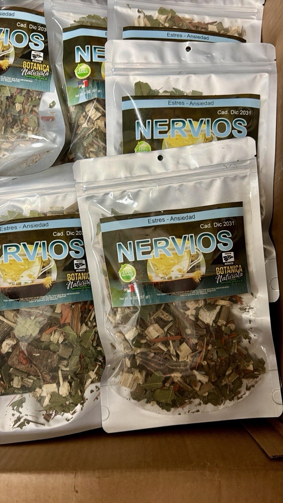 Botanica Naturista Nervios Herbal Tea Blend 4 oz 100% Natural Exp Dec 2031