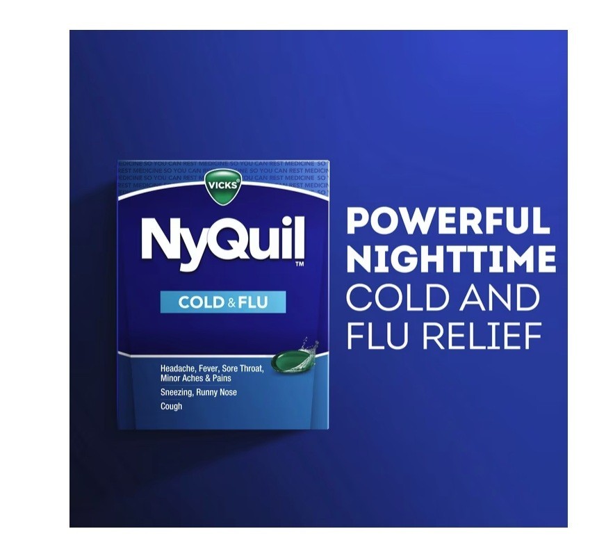2 PACK Vicks, Nyquil Severe Cold And Flu Liquicaps, 24 Count