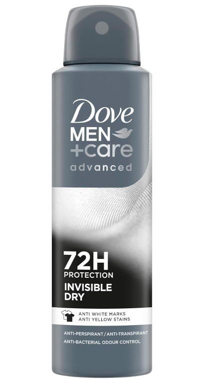 9 x Dove Men + Care Invisible Dry Antiperspirant Deodorant Spray 150ML/5.07 oz.