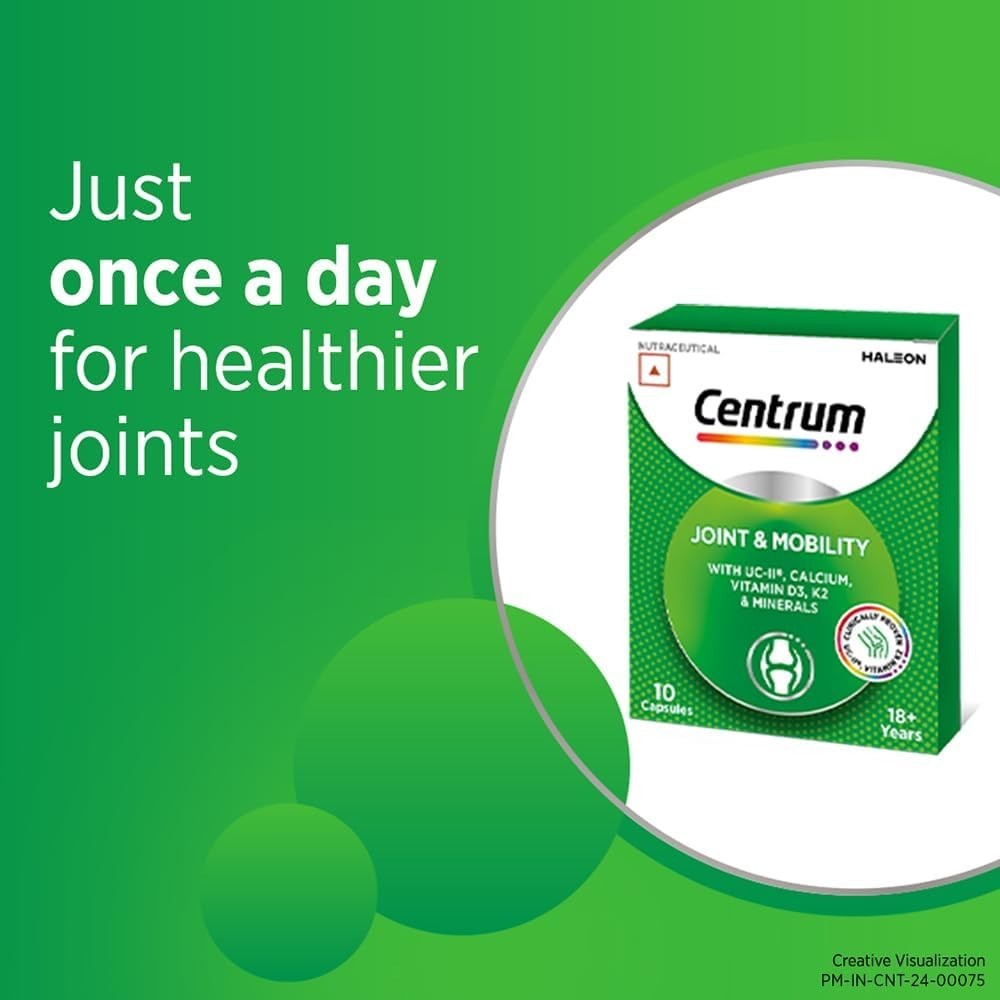 Cent.rum Joint Mobility Caps 10Ct UC-II Collagen Bone Support