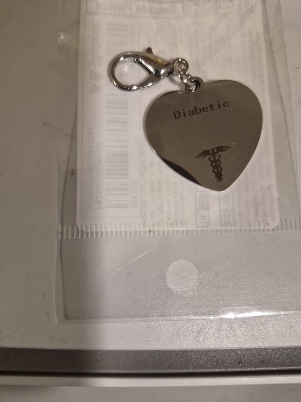 Silver Heart Diabetic Medical ID Necklace Pendant – Diabetic Medical Alert ID