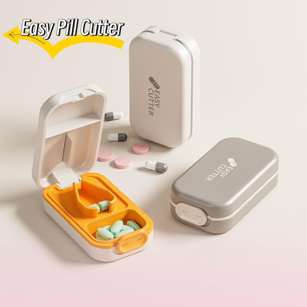 Easy Pill Cutter Pill Splitter for Small or Large Pills with Safety Lock-Include
