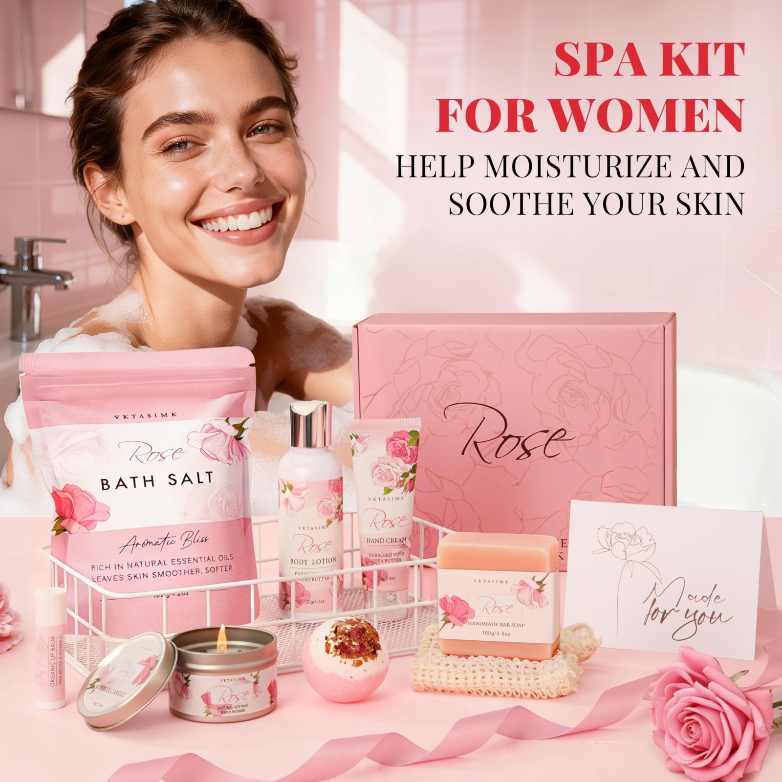Luxury Bath & Body Gift Basket for Women – Spa Set for Birthdays, Mother’s Day,