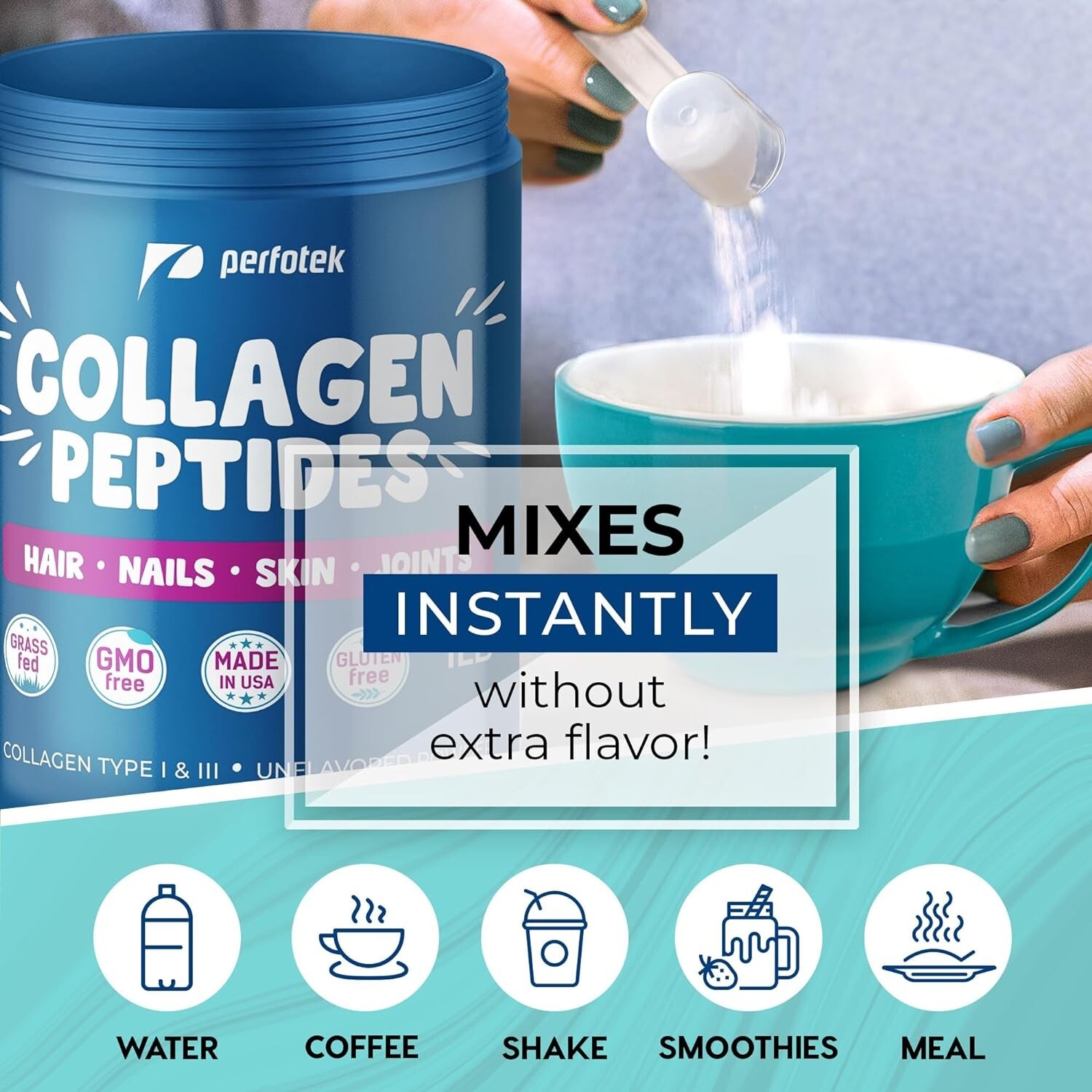 Hydrolyzed Collagen Powder Pasture Raised Non-GMO Grass-Fed Unflavored 5 LB